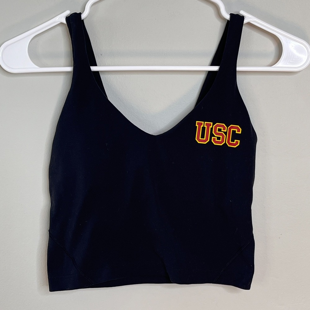 lululemon athletica Black Crop Top with USC Logo